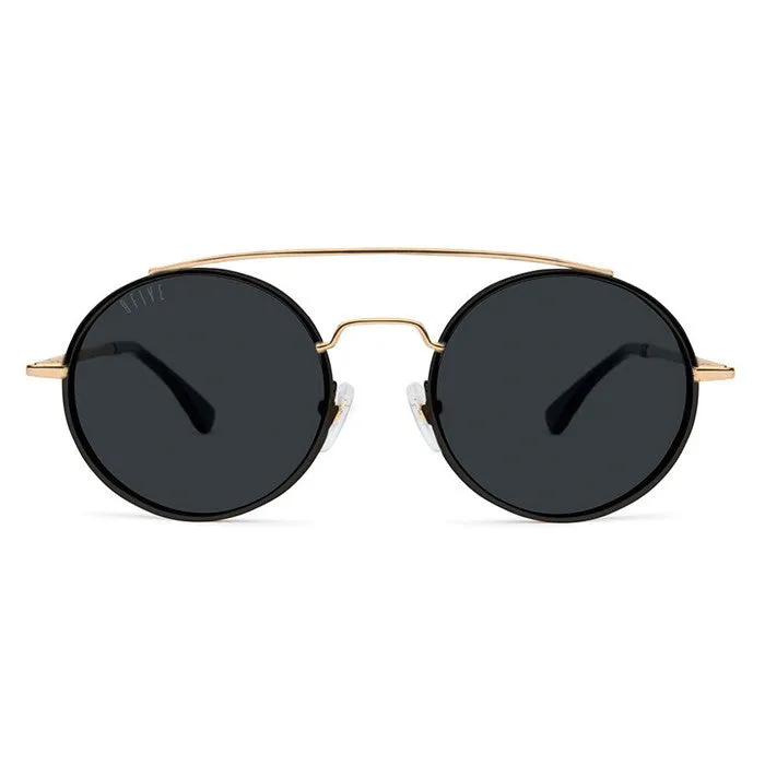 9Five 50-50 Black & 24K Gold Sunglasses