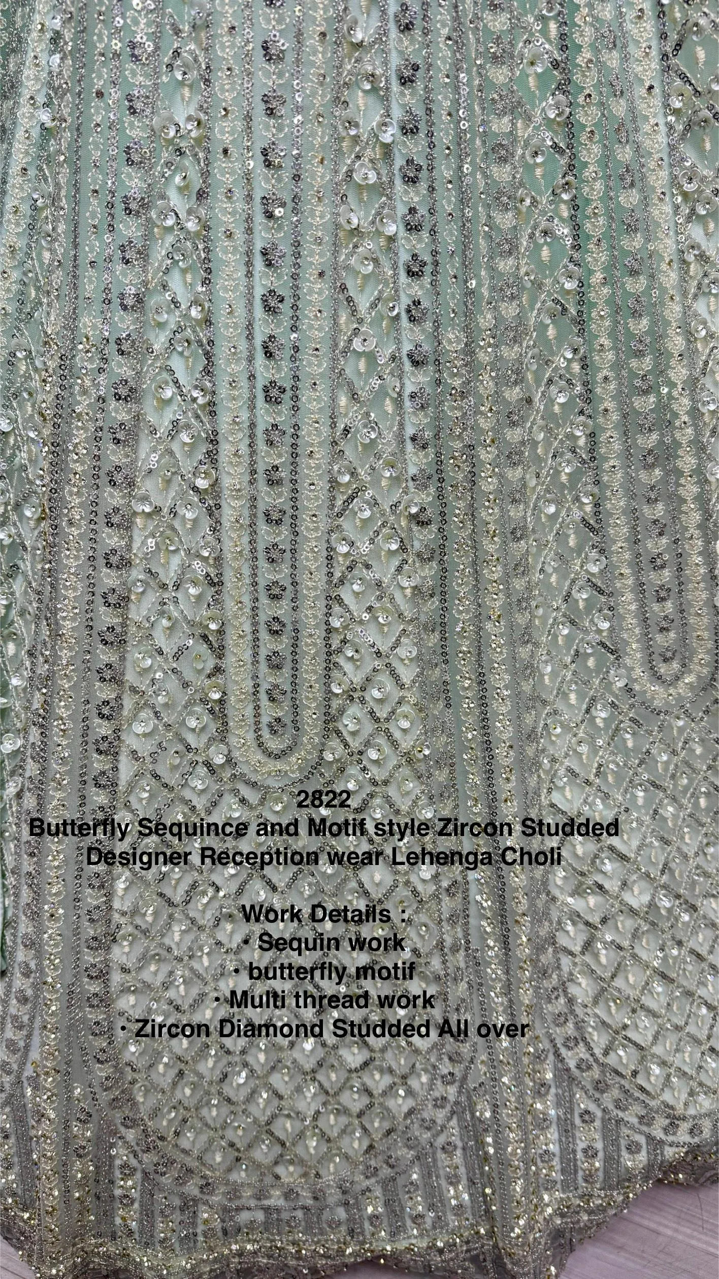 Aqua Sky Colour Wedding Designer Heavy Net Multi Thread work Dori Embroidery with Fancy Dupatta Bridal Lehenga Choli