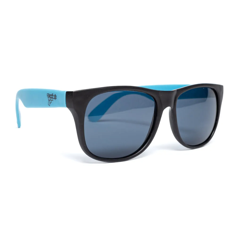 Boxes Gun Logo Sunglasses - Blue