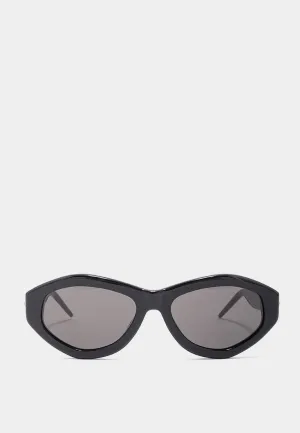 Casablanca Gold Plated Monogram Plaque Sunglasses Black