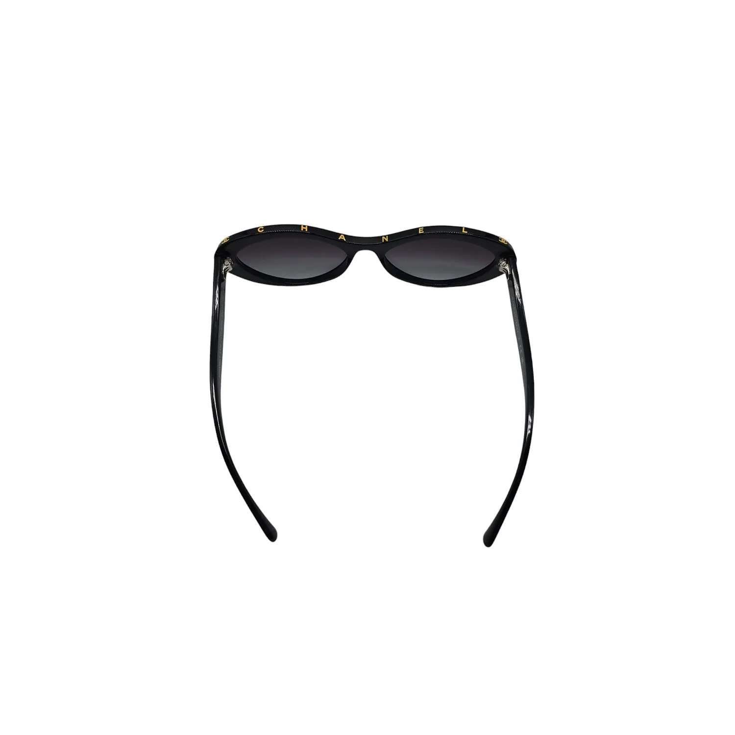 Chanel 5416 Black and Gold Oval Sunglasses