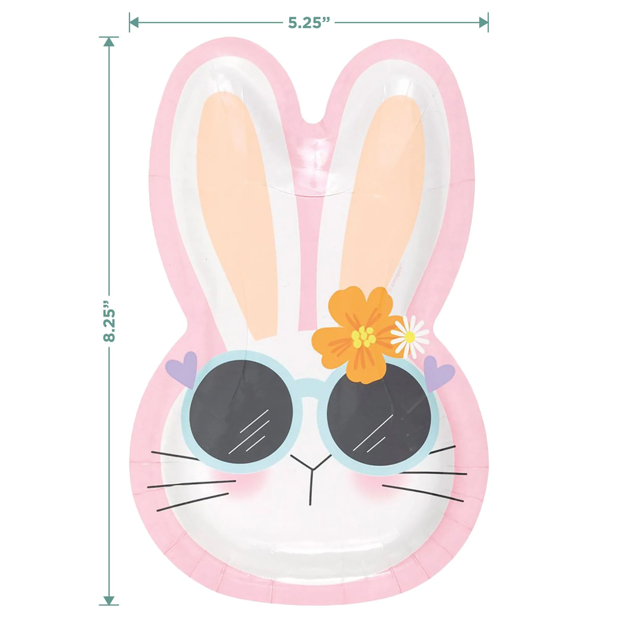 Cool Pink Easter Bunny Shaped Paper Dessert Plates and Beverage Napkins