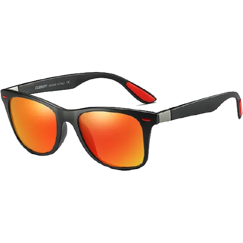 Dubery Polarized Sunglasses 100% UV Protection Black/Orange D4195 C1