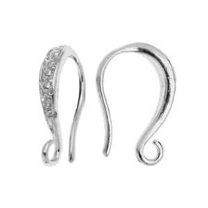 Earring Findings, Earwire Hooks 14.5mm, Platinum Tone (2 Pairs)