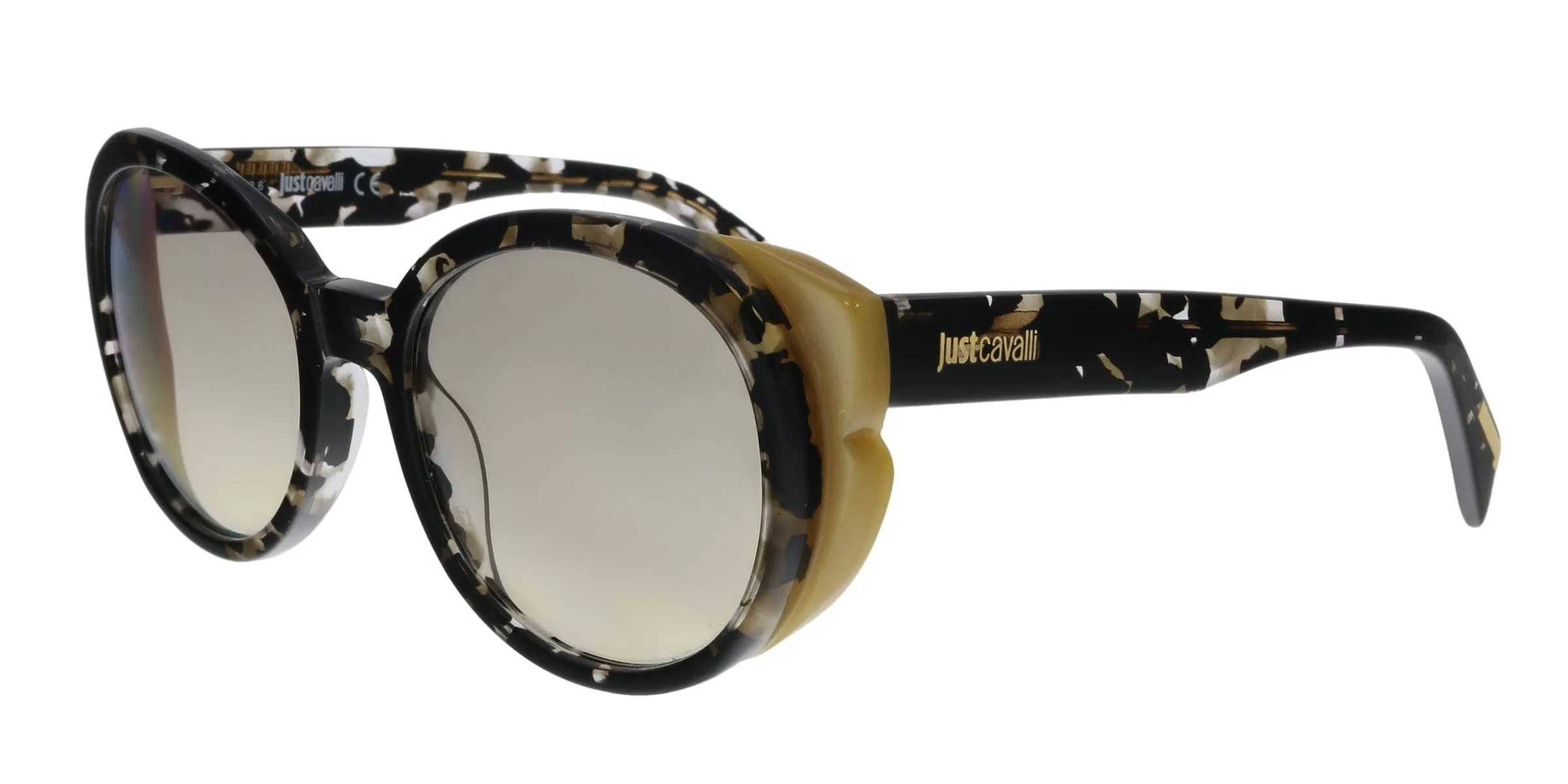 Just Cavalli Black Havana Round Sunglasses