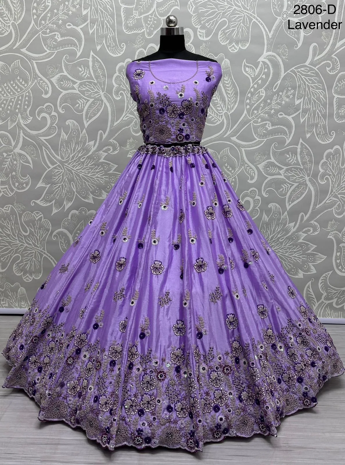 Lavender Colour Bridal Silk Lehenga with Khatali Handwork on Pastel Color Pure base Fabric Crafted Designer Partywear Lehenga choli