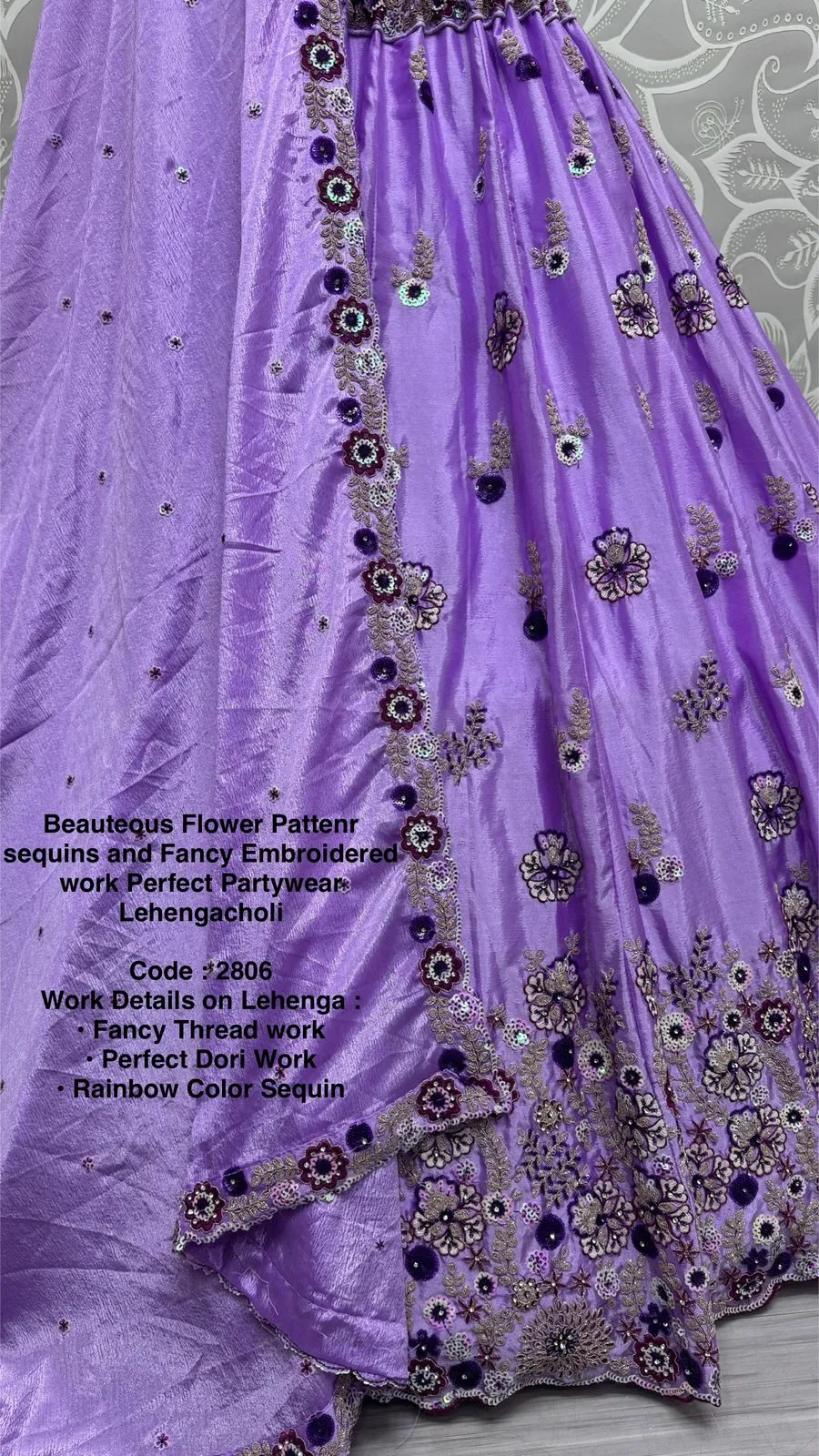 Lavender Colour Bridal Silk Lehenga with Khatali Handwork on Pastel Color Pure base Fabric Crafted Designer Partywear Lehenga choli
