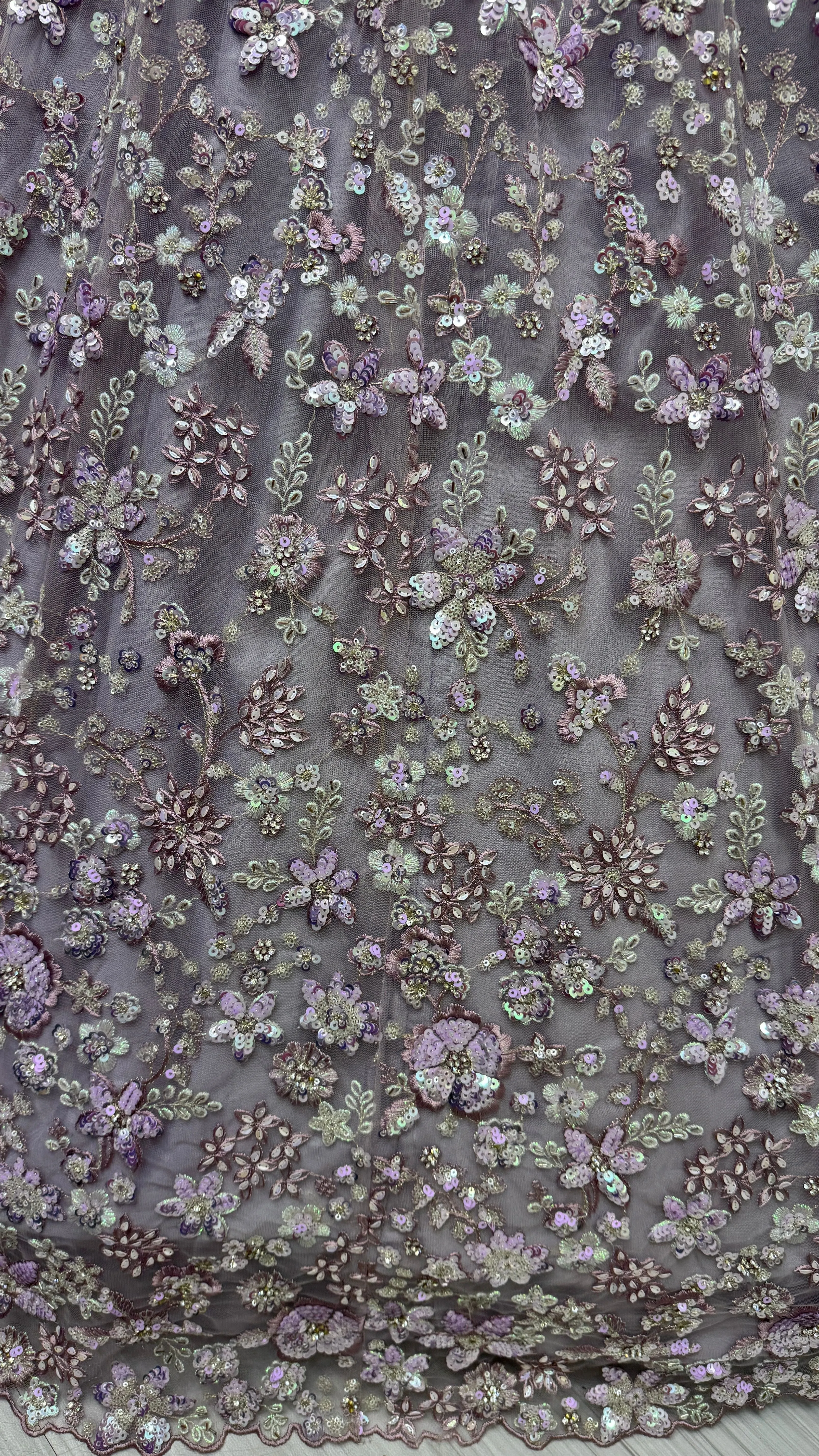Lavender Heavy Soft Net Heavy Multi thread & Sequence work Wedding Bridal Lehenga Choli