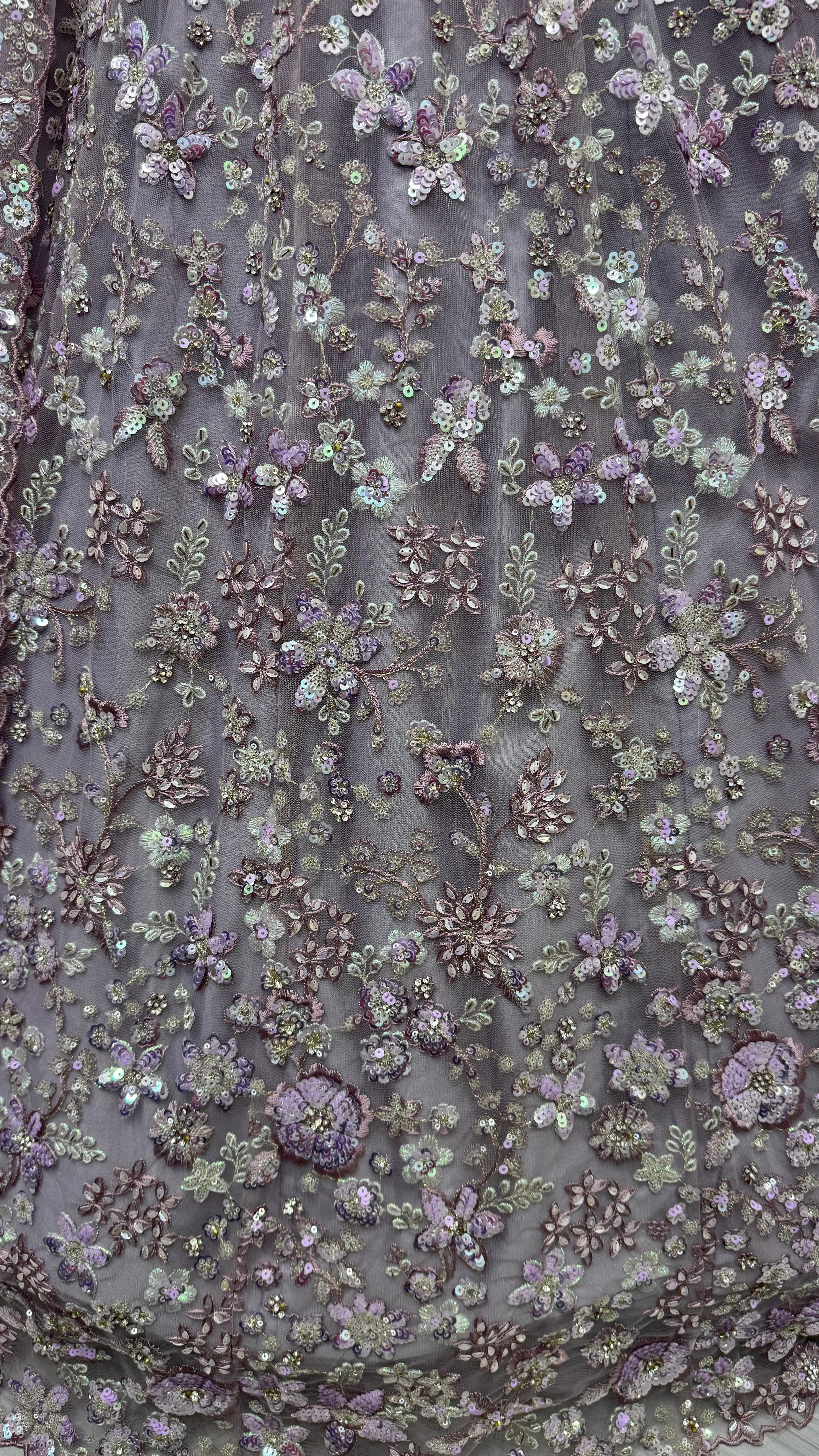 Lavender Heavy Soft Net Heavy Multi thread & Sequence work Wedding Bridal Lehenga Choli