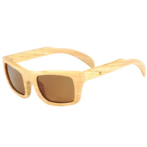 Maple Wood Sunglasses UV 400 Protection Lens Rectangle Dome Frame