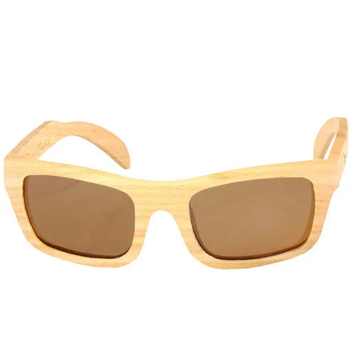 Maple Wood Sunglasses UV 400 Protection Lens Rectangle Dome Frame