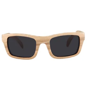 Maple Wood Sunglasses UV 400 Protection Lens Rectangle Dome Frame
