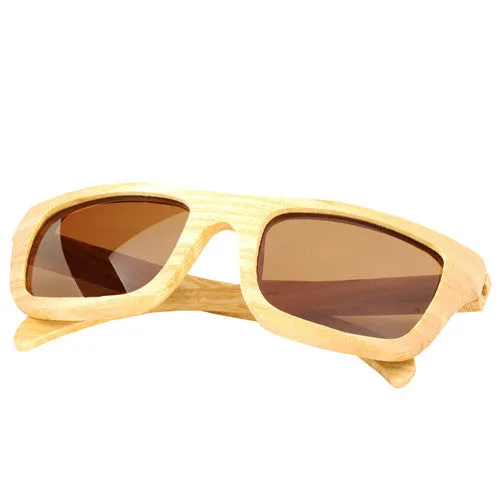 Maple Wood Sunglasses UV 400 Protection Lens Rectangle Dome Frame