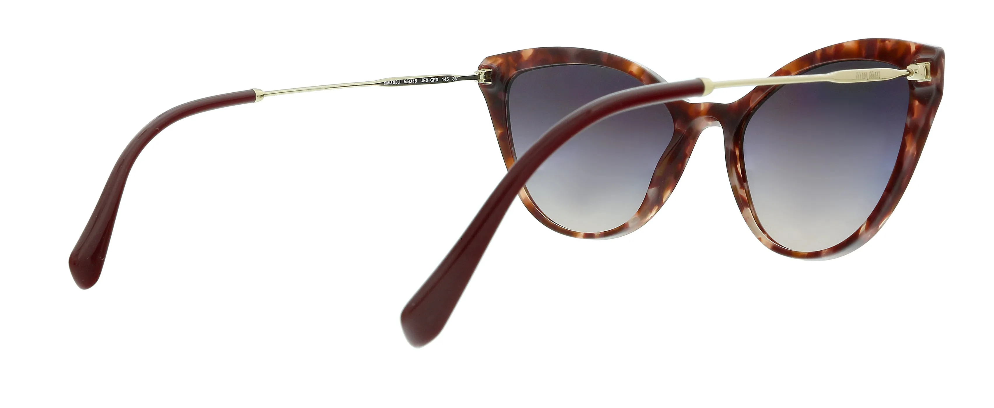 Miu Miu 0MU 03US UE0GR0 Light Havana Cat Eye Sunglasses