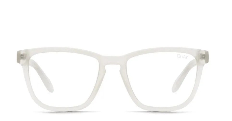 Quay Hardwire Glasses White/Clear Blue Light