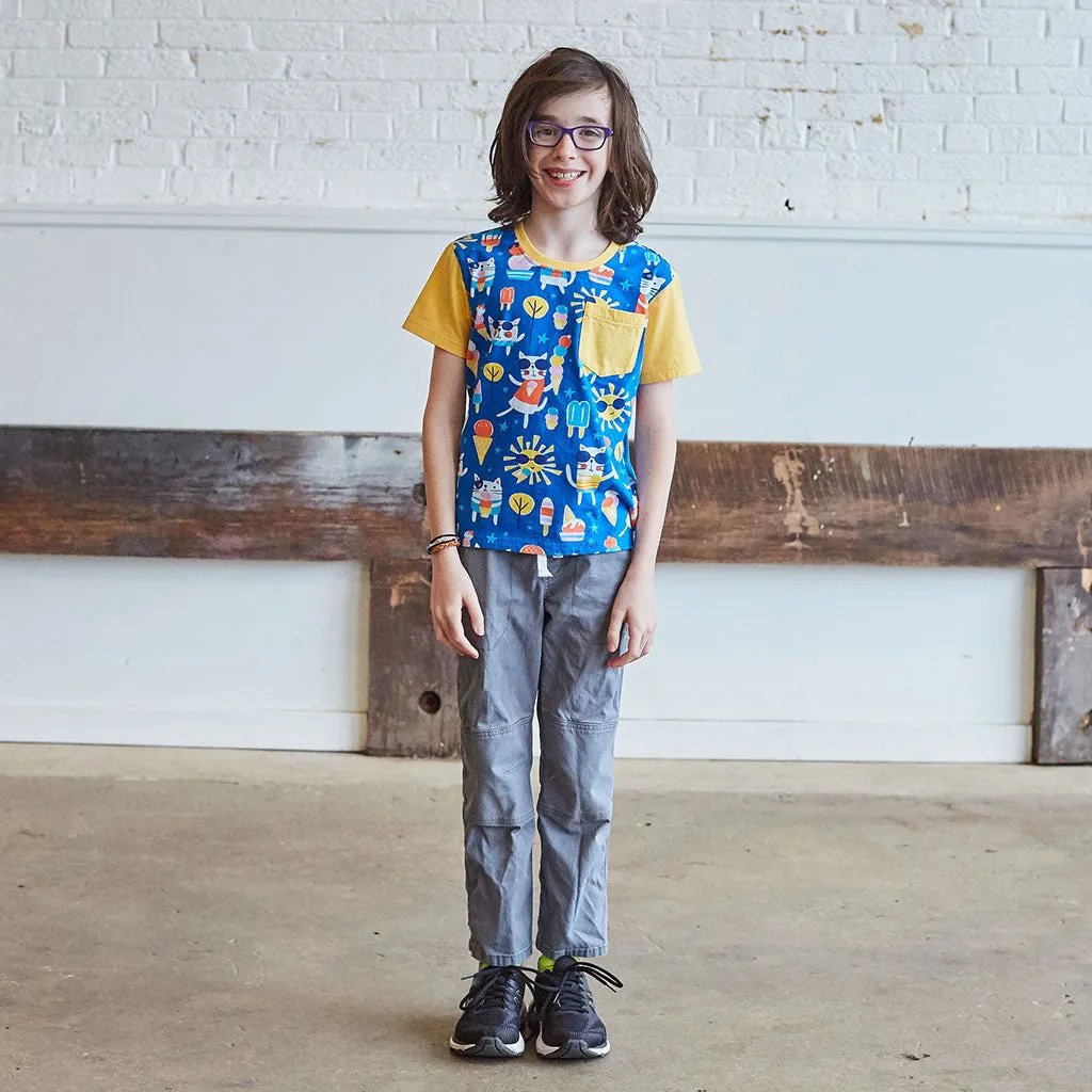 "We All Meow for Ice Cream" Cats Short Sleeve Pocket Tee