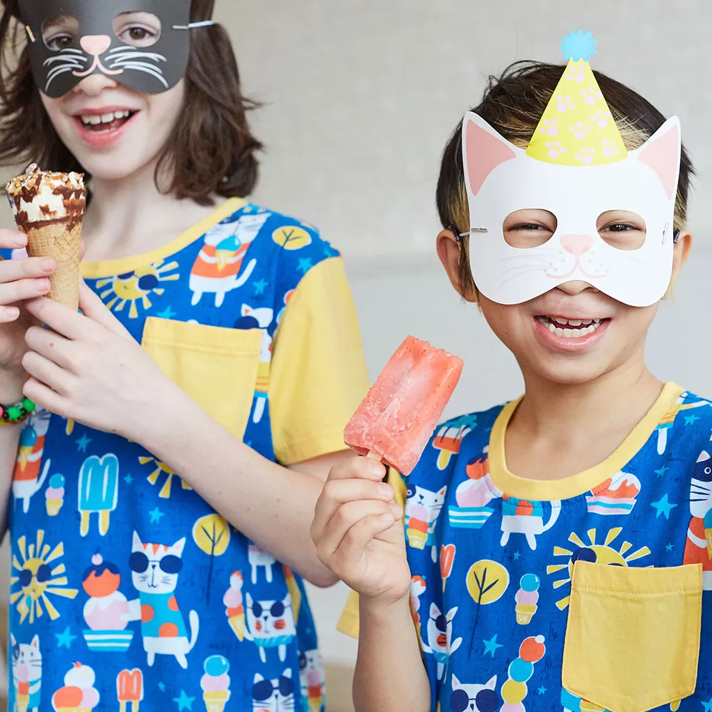 "We All Meow for Ice Cream" Cats Short Sleeve Pocket Tee