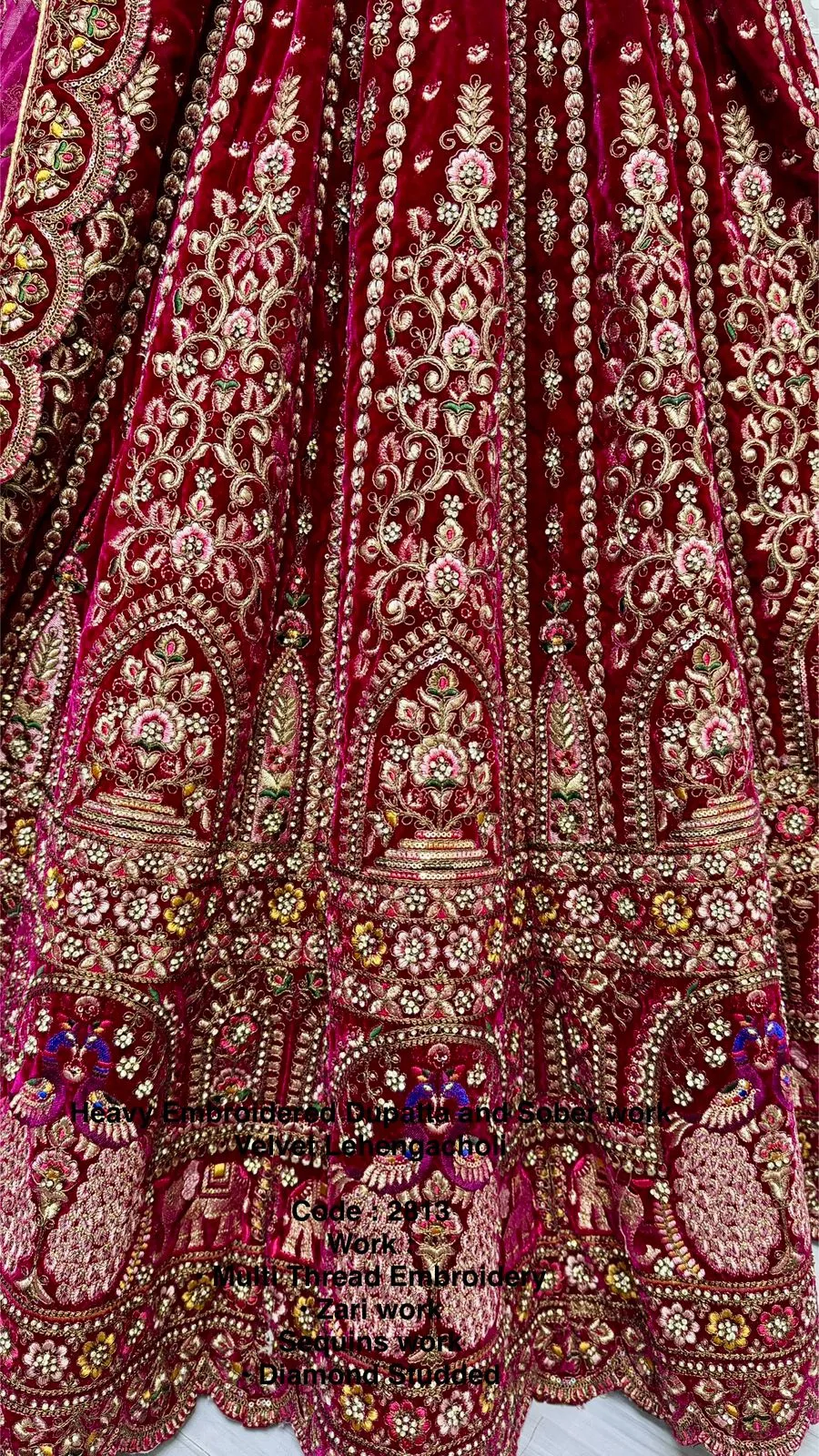 Rani Pink Colour Bridal Silk Lehenga with Khatali Handwork on Pastel Color Pure base Fabric Crafted Designer Partywear Lehenga Choli