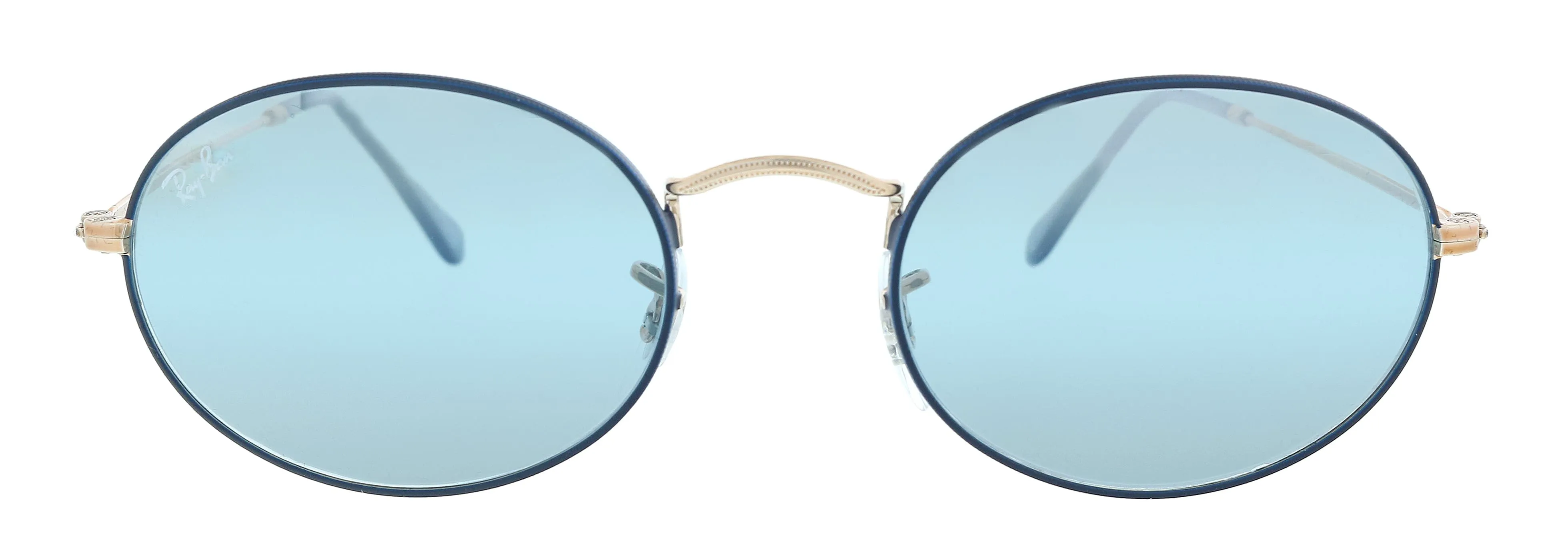 Ray-Ban 0RB3547 9156AJ Matte Dark Blue On Copper Oval Sunglasses