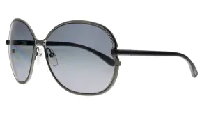Tom Ford FT0222 08B Leila Ruthenium Oversized Oval Sunglasses