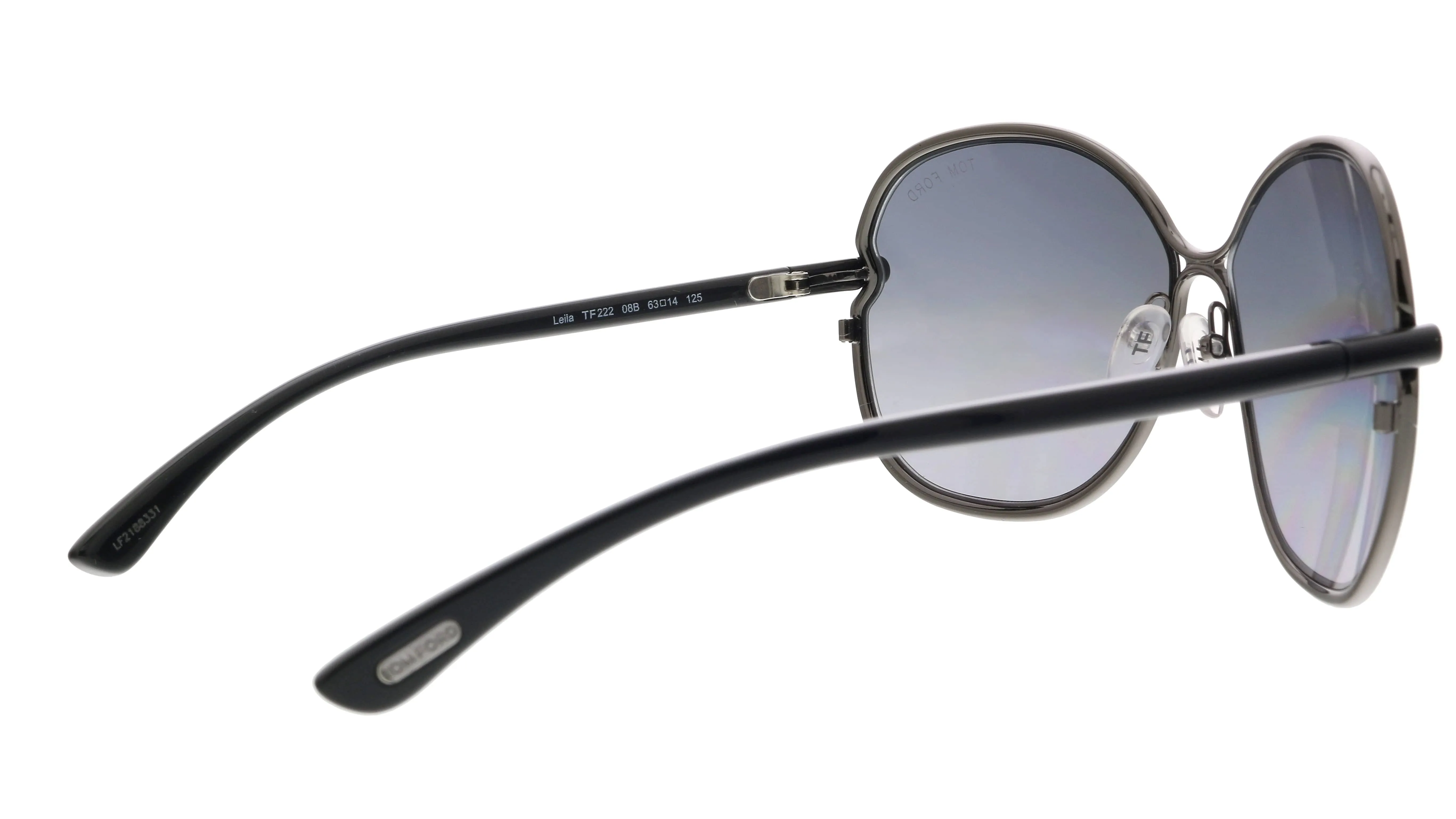 Tom Ford FT0222 08B Leila Ruthenium Oversized Oval Sunglasses
