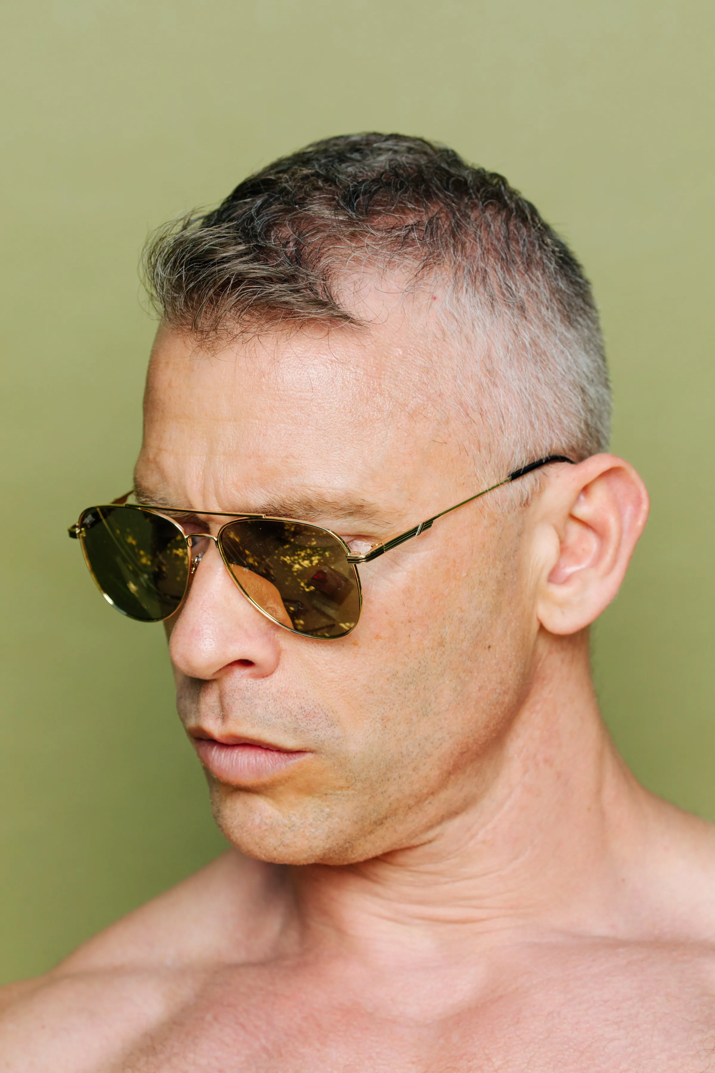 TOM OF FINLAND SUNGLASSES GOLD WITH GOLD LENSES