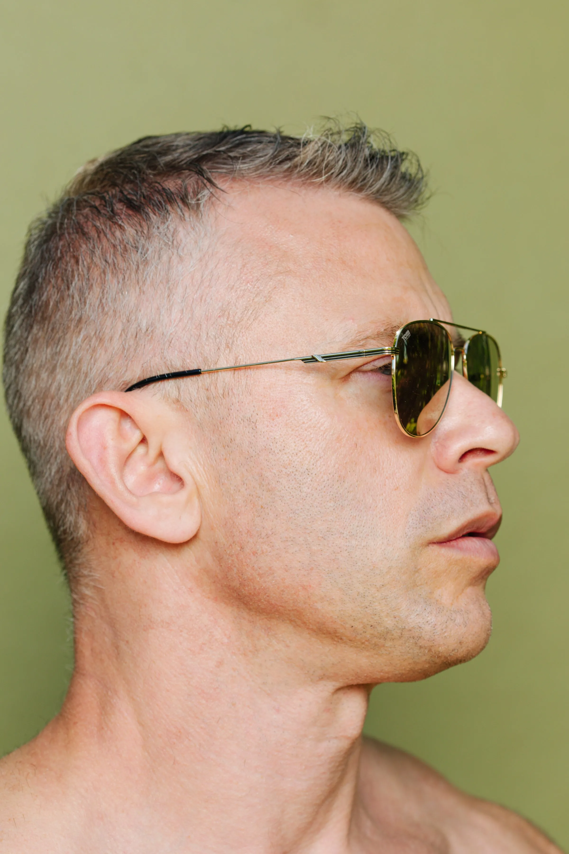 TOM OF FINLAND SUNGLASSES GOLD WITH GOLD LENSES