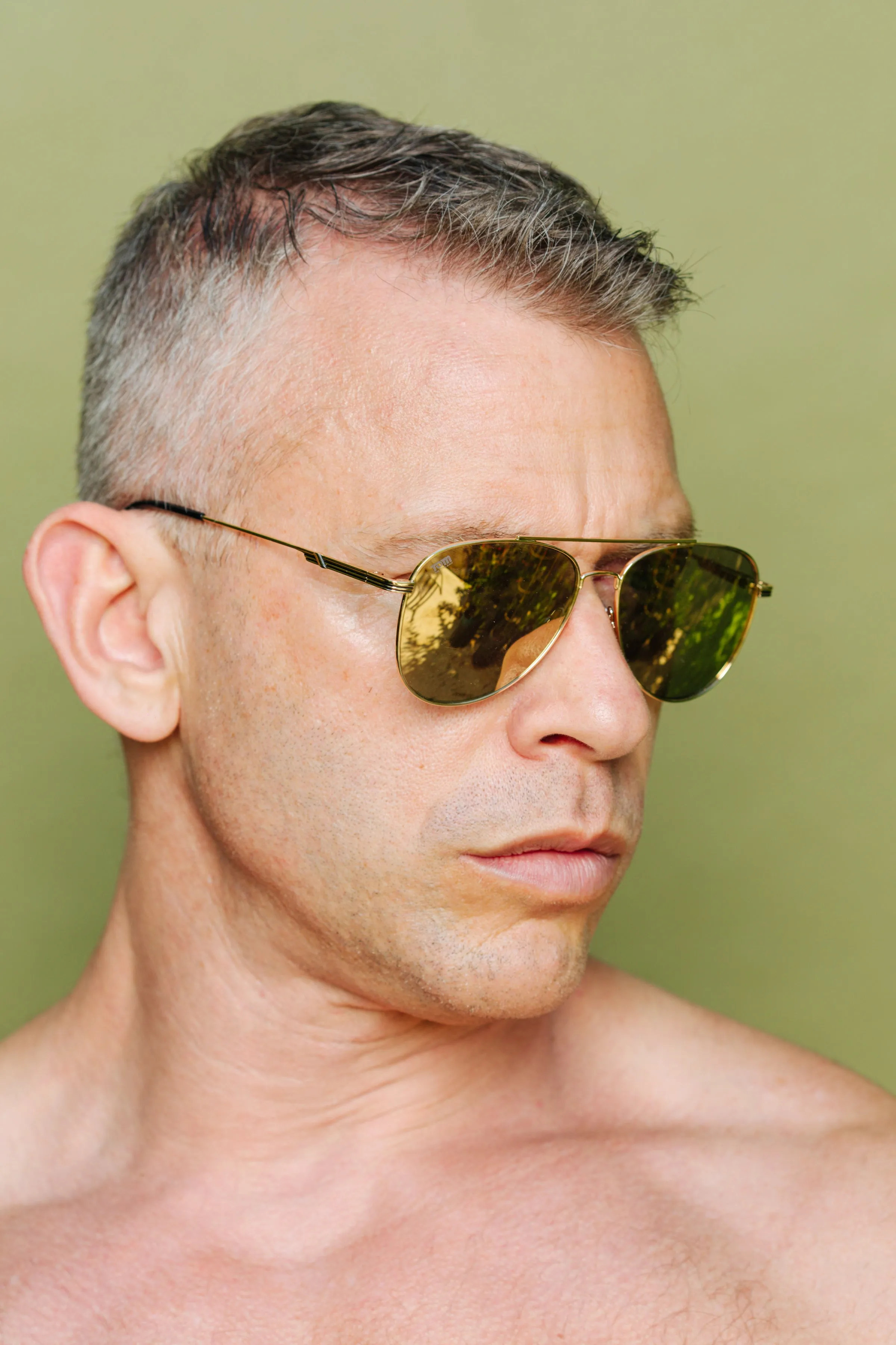 TOM OF FINLAND SUNGLASSES GOLD WITH GOLD LENSES